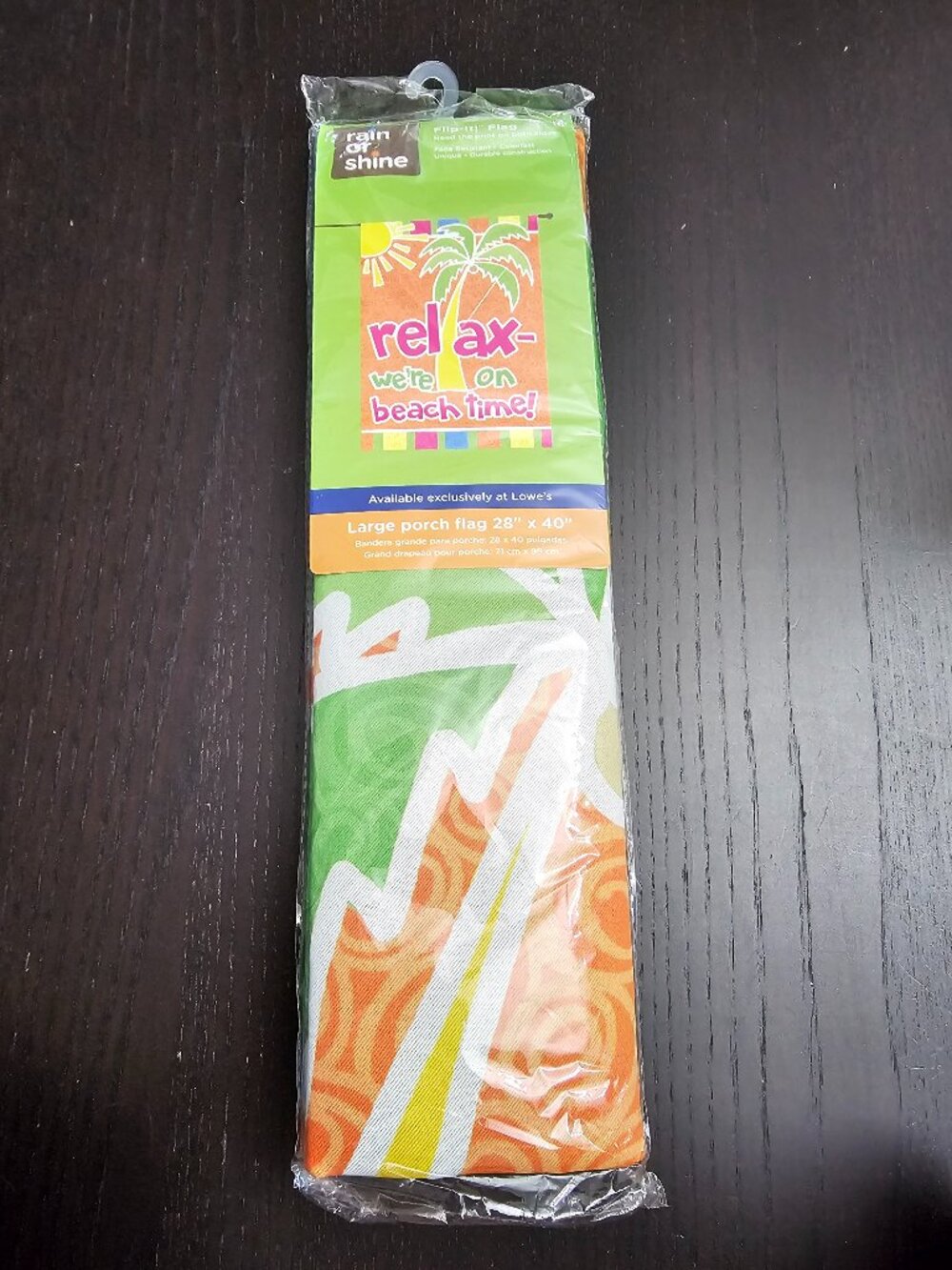 Large Porch Flag "We're on Beach Time" New!